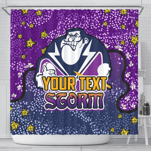 Melbourne Storm Custom Shower Curtain - Team With Dot And Star Patterns For Tough Fan Shower Curtain Melbourne Storm Custom Shower Curtain - Team With Dot And Star Patterns For Tough Fan Shower Curtain