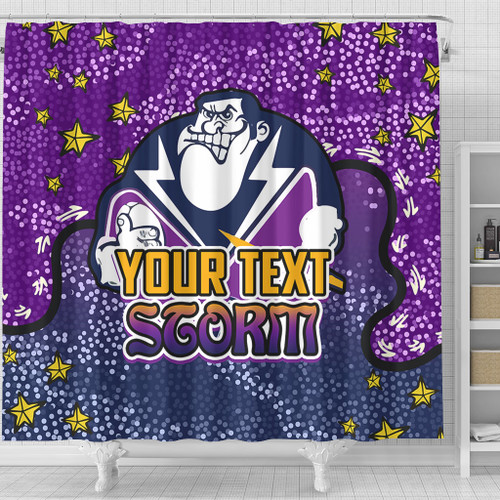 Melbourne Storm Custom Shower Curtain - Team With Dot And Star Patterns For Tough Fan Shower Curtain Melbourne Storm Custom Shower Curtain - Team With Dot And Star Patterns For Tough Fan Shower Curtain
