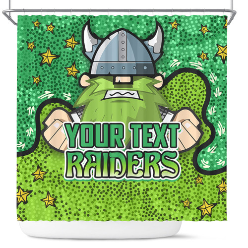 Canberra Raiders Custom Shower Curtain - Team With Dot And Star Patterns For Tough Fan Shower Curtain Canberra Raiders Custom Shower Curtain - Team With Dot And Star Patterns For Tough Fan Shower Curtain