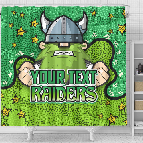 Canberra Raiders Custom Shower Curtain - Team With Dot And Star Patterns For Tough Fan Shower Curtain Canberra Raiders Custom Shower Curtain - Team With Dot And Star Patterns For Tough Fan Shower Curtain