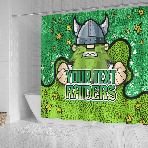Canberra Raiders Custom Shower Curtain - Team With Dot And Star Patterns For Tough Fan Shower Curtain Canberra Raiders Custom Shower Curtain - Team With Dot And Star Patterns For Tough Fan Shower Curtain