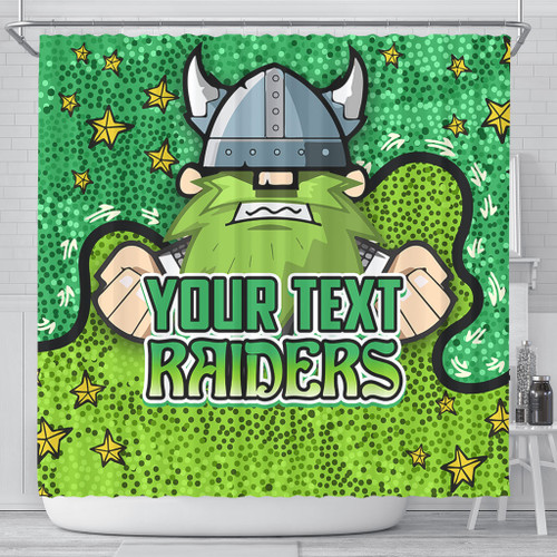 Canberra Raiders Custom Shower Curtain - Team With Dot And Star Patterns For Tough Fan Shower Curtain Canberra Raiders Custom Shower Curtain - Team With Dot And Star Patterns For Tough Fan Shower Curtain
