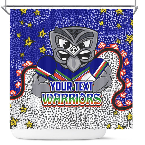 New Zealand Warriors Custom Shower Curtain - Team With Dot And Star Patterns For Tough Fan Shower Curtain New Zealand Warriors Custom Shower Curtain - Team With Dot And Star Patterns For Tough Fan Shower Curtain