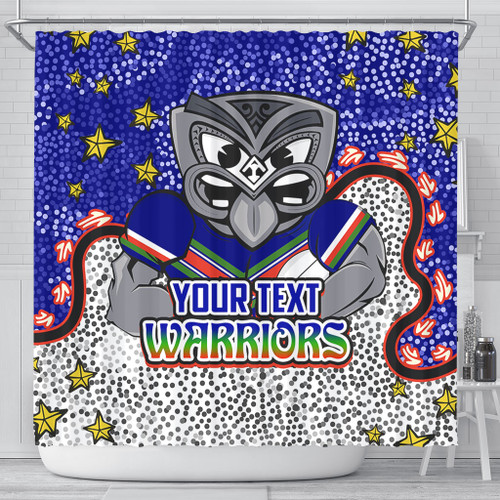 New Zealand Warriors Custom Shower Curtain - Team With Dot And Star Patterns For Tough Fan Shower Curtain New Zealand Warriors Custom Shower Curtain - Team With Dot And Star Patterns For Tough Fan Shower Curtain