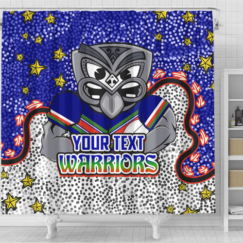 New Zealand Warriors Custom Shower Curtain - Team With Dot And Star Patterns For Tough Fan Shower Curtain New Zealand Warriors Custom Shower Curtain - Team With Dot And Star Patterns For Tough Fan Shower Curtain