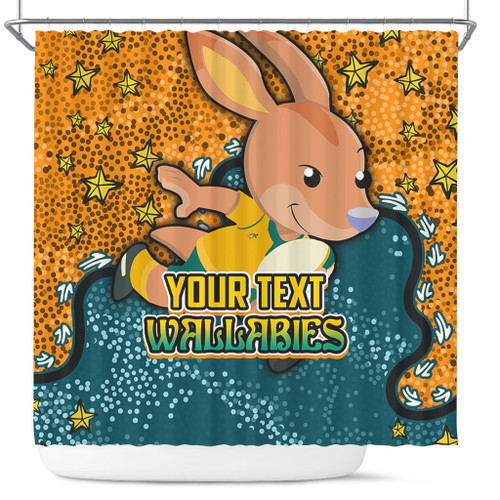 Australia Wallabies Custom Shower Curtain - Team With Dot And Star Patterns For Tough Fan Shower Curtain Australia Wallabies Custom Shower Curtain - Team With Dot And Star Patterns For Tough Fan Shower Curtain