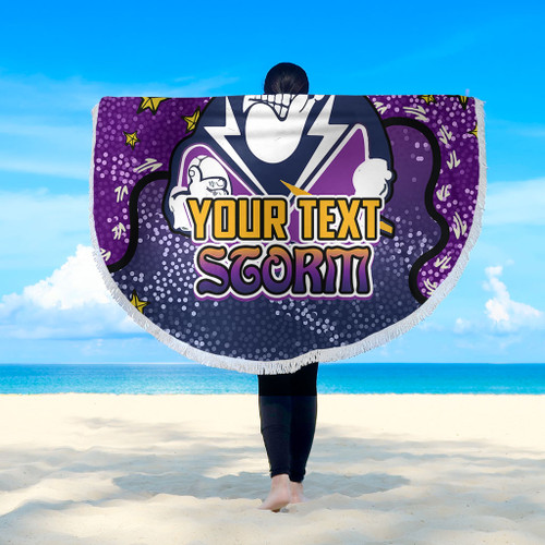 Melbourne Storm Custom Beach Blanket - Team With Dot And Star Patterns For Tough Fan Beach Blanket Melbourne Storm Custom Beach Blanket - Team With Dot And Star Patterns For Tough Fan Beach Blanket