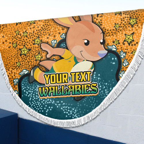 Australia Wallabies Custom Beach Blanket - Team With Dot And Star Patterns For Tough Fan Beach Blanket Australia Wallabies Custom Beach Blanket - Team With Dot And Star Patterns For Tough Fan Beach Blanket