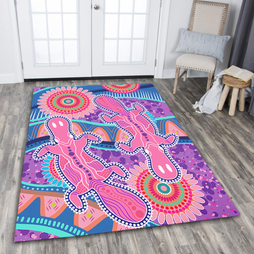 Australia Animals Platypus Aboriginal Area Rug - Pink Platypus With Aboriginal Art Dot Painting Patterns Inspired Area Rug Australia Animals Platypus Aboriginal Area Rug - Pink Platypus With Aboriginal Art Dot Painting Patterns Inspired Area Rug