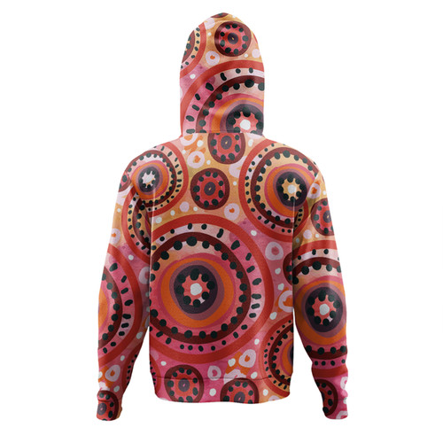 Australia Dot Painting Inspired Aboriginal Hoodie - Circle In The Aboriginal Dot Art Style Hoodie