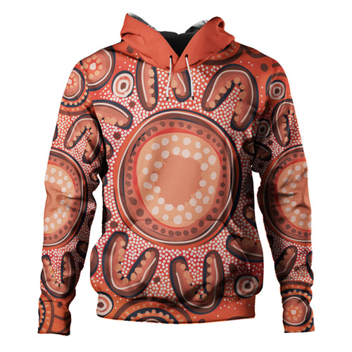 Australia Dot Painting Inspired Aboriginal Hoodie - Big Flower Painting With Aboriginal Dot Hoodie