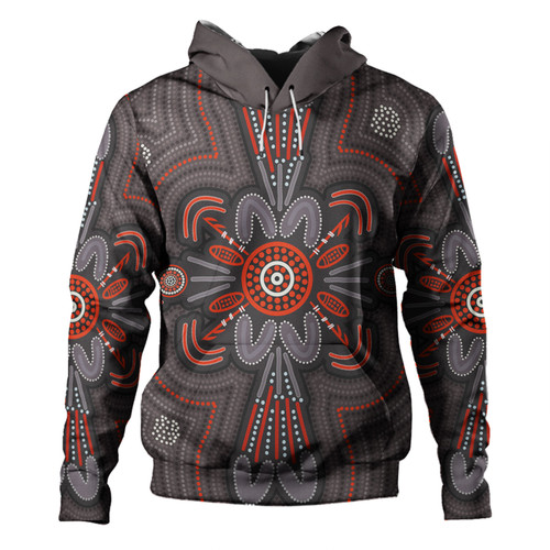 Australia Dot Painting Inspired Aboriginal Hoodie - Aboriginal Dot Indigenous Art Inspired Hoodie