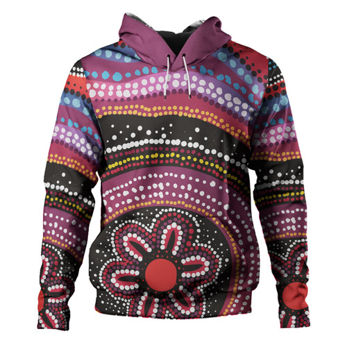 Australia Dot Painting Inspired Aboriginal Hoodie - Aboriginal Color Dot Inspired Hoodie