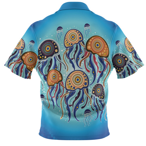 Australia Dot Painting Inspired Aboriginal Polo Shirt - Jellyfish Art In Aboriginal Dot Style Polo Shirt Australia Dot Painting Inspired Aboriginal Polo Shirt - Jellyfish Art In Aboriginal Dot Style Polo Shirt