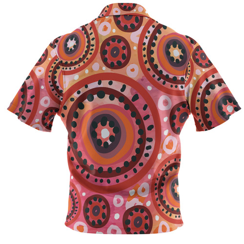 Australia Dot Painting Inspired Aboriginal Polo Shirt - Circle In The Aboriginal Dot Art Style Polo Shirt Australia Dot Painting Inspired Aboriginal Polo Shirt - Circle In The Aboriginal Dot Art Style Polo Shirt