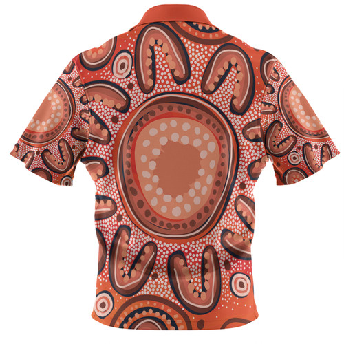 Australia Dot Painting Inspired Aboriginal Polo Shirt - Big Flower Painting With Aboriginal Dot Polo Shirt Australia Dot Painting Inspired Aboriginal Polo Shirt - Big Flower Painting With Aboriginal Dot Polo Shirt