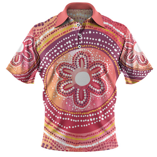 Australia Dot Painting Inspired Aboriginal Polo Shirt - Aboriginal Style Dot Polo Shirt