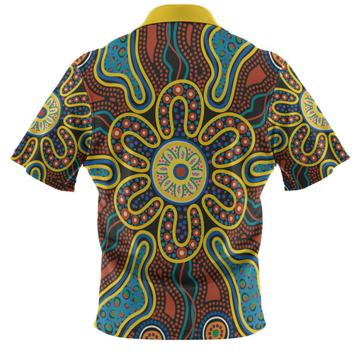 Australia Dot Painting Inspired Aboriginal Polo Shirt - Aboriginal Dot Art Color Inspired Polo Shirt Australia Dot Painting Inspired Aboriginal Polo Shirt - Aboriginal Dot Art Color Inspired Polo Shirt