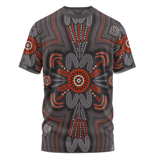 Australia Dot Painting Inspired Aboriginal T-shirt - Aboriginal Dot Indigenous Art Inspired T-shirt