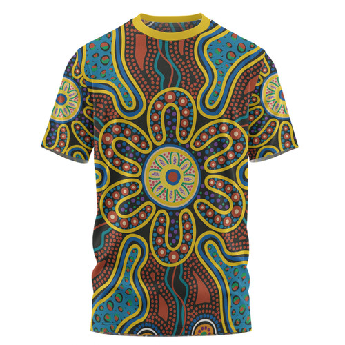 Australia Dot Painting Inspired Aboriginal T-shirt - Aboriginal Dot Art Color Inspired T-shirt
