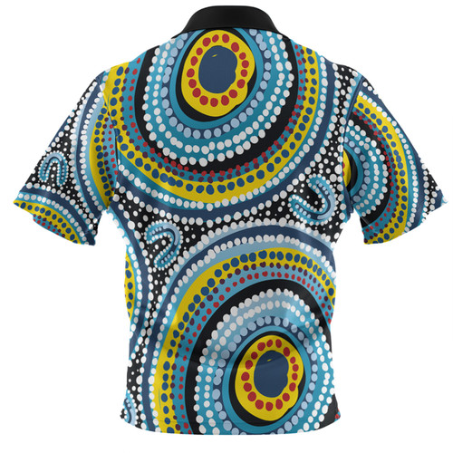 Australia Dot Painting Inspired Aboriginal Hawaiian Shirt - Blue Aboriginal Style Dot Art Hawaiian Shirt Australia Dot Painting Inspired Aboriginal Hawaiian Shirt - Blue Aboriginal Style Dot Art Hawaiian Shirt