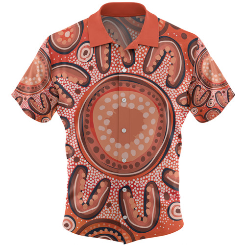 Australia Dot Painting Inspired Aboriginal Hawaiian Shirt - Big Flower Painting With Aboriginal Dot Hawaiian Shirt