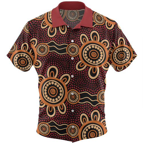 Australia Dot Painting Inspired Aboriginal Hawaiian Shirt - Aboriginal Dot Pattern Painting Art Hawaiian Shirt