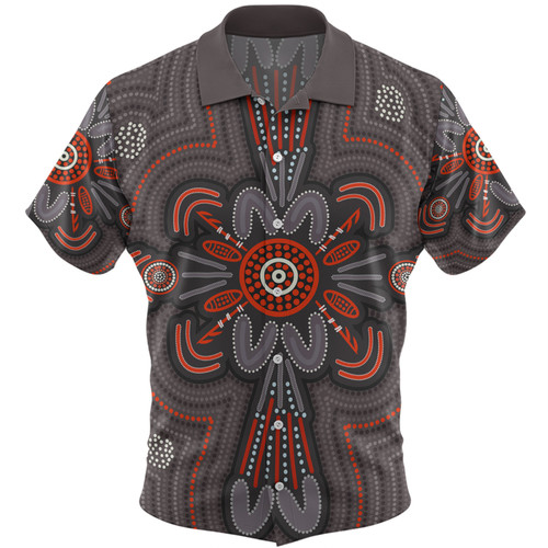 Australia Dot Painting Inspired Aboriginal Hawaiian Shirt - Aboriginal Dot Indigenous Art Inspired Hawaiian Shirt