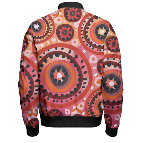 Australia Dot Painting Inspired Aboriginal Bomber Jacket - Circle In The Aboriginal Dot Art Style Bomber Jacket Australia Dot Painting Inspired Aboriginal Bomber Jacket - Circle In The Aboriginal Dot Art Style Bomber Jacket