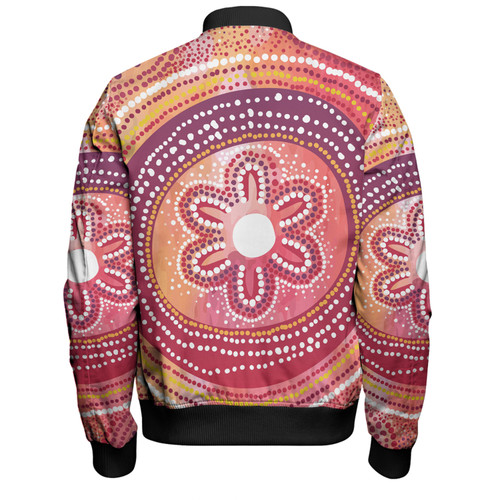Australia Dot Painting Inspired Aboriginal Bomber Jacket - Aboriginal Style Dot Bomber Jacket Australia Dot Painting Inspired Aboriginal Bomber Jacket - Aboriginal Style Dot Bomber Jacket