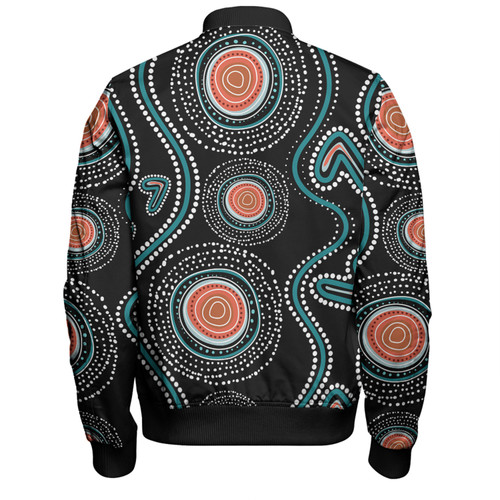 Australia Dot Painting Inspired Aboriginal Bomber Jacket - Aboriginal Green Dot Patterns Art Painting Bomber Jacket Australia Dot Painting Inspired Aboriginal Bomber Jacket - Aboriginal Green Dot Patterns Art Painting Bomber Jacket