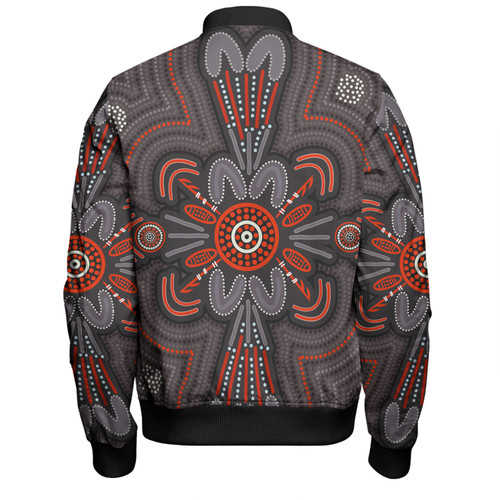 Australia Dot Painting Inspired Aboriginal Bomber Jacket - Aboriginal Dot Indigenous Art Inspired Bomber Jacket Australia Dot Painting Inspired Aboriginal Bomber Jacket - Aboriginal Dot Indigenous Art Inspired Bomber Jacket