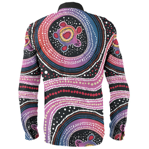 Australia Dot Painting Inspired Aboriginal Long Sleeve Shirt - Turtles With Dot In Aboriginal Long Sleeve Shirt Australia Dot Painting Inspired Aboriginal Long Sleeve Shirt - Turtles With Dot In Aboriginal Long Sleeve Shirt