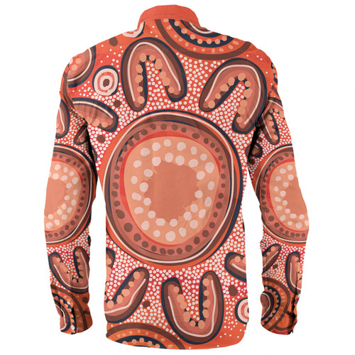 Australia Dot Painting Inspired Aboriginal Long Sleeve Shirt - Big Flower Painting With Aboriginal Dot Long Sleeve Shirt Australia Dot Painting Inspired Aboriginal Long Sleeve Shirt - Big Flower Painting With Aboriginal Dot Long Sleeve Shirt