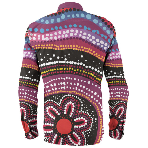 Australia Dot Painting Inspired Aboriginal Long Sleeve Shirt - Aboriginal Color Dot Inspired Long Sleeve Shirt Australia Dot Painting Inspired Aboriginal Long Sleeve Shirt - Aboriginal Color Dot Inspired Long Sleeve Shirt