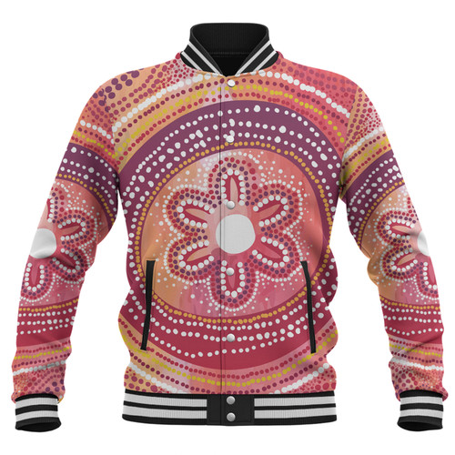 Australia Dot Painting Inspired Aboriginal Baseball Jacket - Aboriginal Style Dot Baseball Jacket