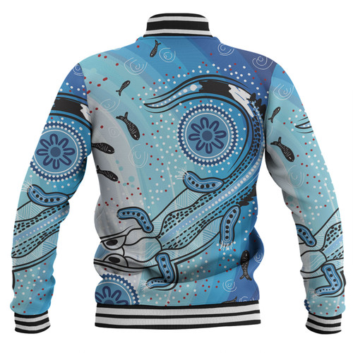 Australia Dot Painting Inspired Aboriginal Baseball Jacket - Aboriginal Dot Art With Crocodile Baseball Jacket Australia Dot Painting Inspired Aboriginal Baseball Jacket - Aboriginal Dot Art With Crocodile Baseball Jacket