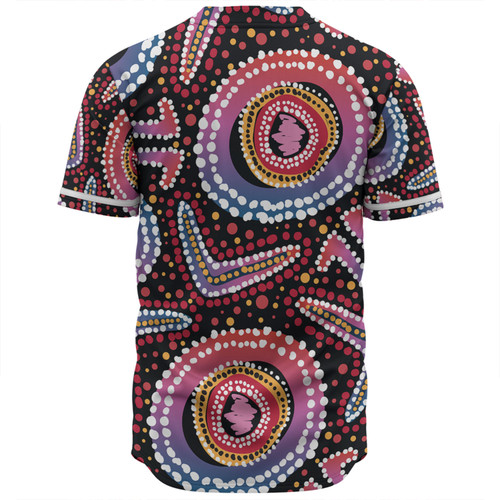 Australia Dot Painting Inspired Aboriginal Baseball Shirt - Boomerang From Aboriginal Art Baseball Shirt Australia Dot Painting Inspired Aboriginal Baseball Shirt - Boomerang From Aboriginal Art Baseball Shirt