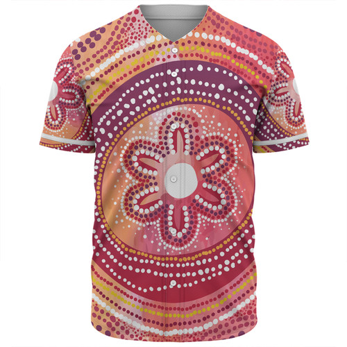 Australia Dot Painting Inspired Aboriginal Baseball Shirt - Aboriginal Style Dot Baseball Shirt