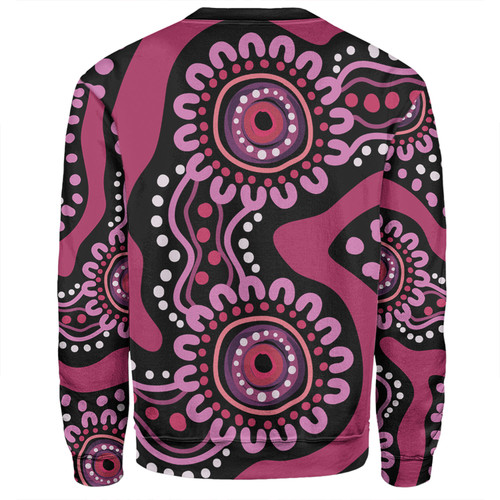 Australia Dot Painting Inspired Aboriginal Sweatshirt - Pink Flowers Aboriginal Dot Art Sweatshirt Australia Dot Painting Inspired Aboriginal Sweatshirt - Pink Flowers Aboriginal Dot Art Sweatshirt