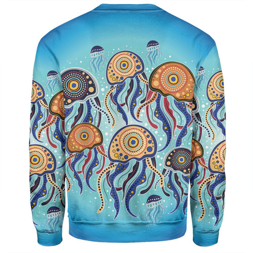 Australia Dot Painting Inspired Aboriginal Sweatshirt - Jellyfish Art In Aboriginal Dot Style Sweatshirt Australia Dot Painting Inspired Aboriginal Sweatshirt - Jellyfish Art In Aboriginal Dot Style Sweatshirt
