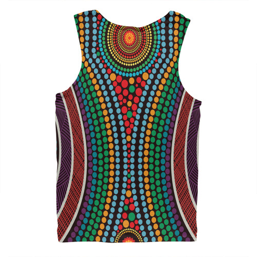 Australia Dot Painting Inspired Aboriginal Men Singlet - Dot Color In The Aboriginal Style Men Singlet Australia Dot Painting Inspired Aboriginal Men Singlet - Dot Color In The Aboriginal Style Men Singlet