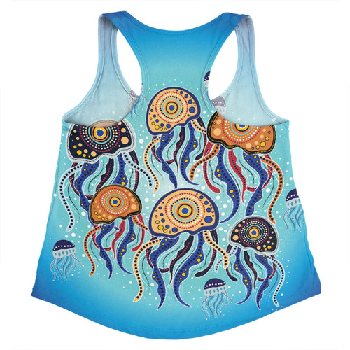 Australia Dot Painting Inspired Aboriginal Women Racerback Singlet - Jellyfish Art In Aboriginal Dot Style Women Racerback Singlet Australia Dot Painting Inspired Aboriginal Women Racerback Singlet - Jellyfish Art In Aboriginal Dot Style Women Racerback Singlet