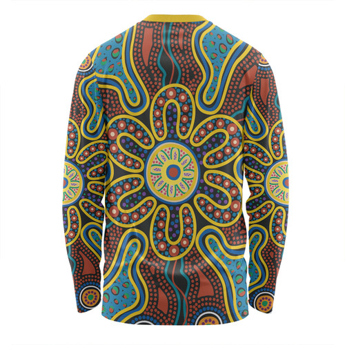 Australia Dot Painting Inspired Aboriginal Long Sleeve T-shirt - Aboriginal Dot Art Color Inspired Long Sleeve T-shirt Australia Dot Painting Inspired Aboriginal Long Sleeve T-shirt - Aboriginal Dot Art Color Inspired Long Sleeve T-shirt