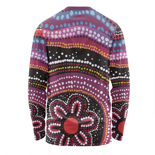Australia Dot Painting Inspired Aboriginal Long Sleeve T-shirt - Aboriginal Color Dot Inspired Long Sleeve T-shirt Australia Dot Painting Inspired Aboriginal Long Sleeve T-shirt - Aboriginal Color Dot Inspired Long Sleeve T-shirt