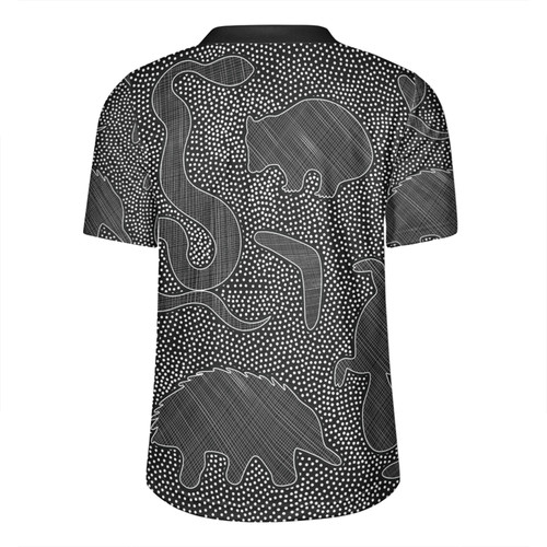 Australia Dot Painting Inspired Aboriginal Rugby Jersey - Aboriginal Dot Grey Art With Animals Rugby Jersey Australia Dot Painting Inspired Aboriginal Rugby Jersey - Aboriginal Dot Grey Art With Animals Rugby Jersey