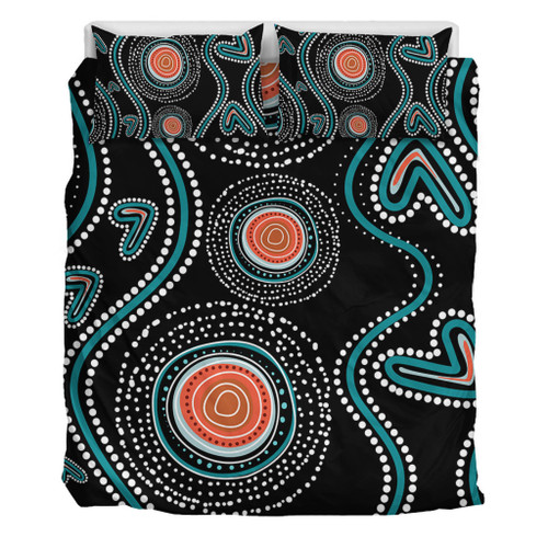 Australia Dot Painting Inspired Aboriginal Bedding Set - Aboriginal Green Dot Patterns Art Painting Bedding Set Australia Dot Painting Inspired Aboriginal Bedding Set - Aboriginal Green Dot Patterns Art Painting Bedding Set