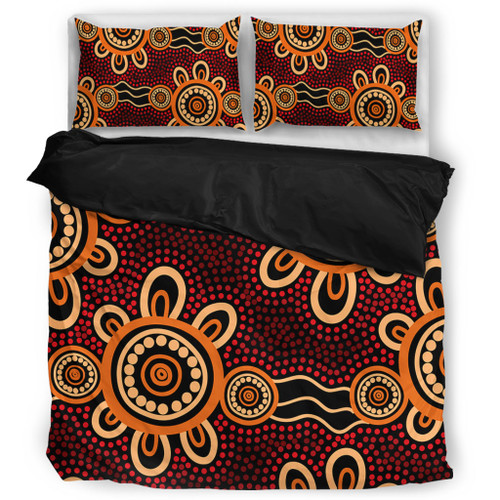 Australia Dot Painting Inspired Aboriginal Bedding Set - Aboriginal Dot Pattern Painting Art Bedding Set Australia Dot Painting Inspired Aboriginal Bedding Set - Aboriginal Dot Pattern Painting Art Bedding Set