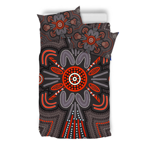 Australia Dot Painting Inspired Aboriginal Bedding Set - Aboriginal Dot Indigenous Art Inspired Bedding Set Australia Dot Painting Inspired Aboriginal Bedding Set - Aboriginal Dot Indigenous Art Inspired Bedding Set