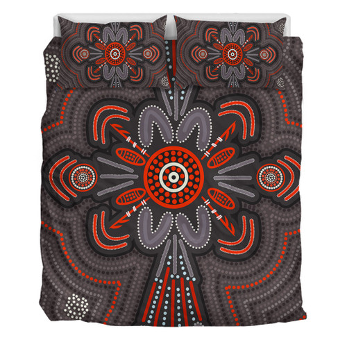 Australia Dot Painting Inspired Aboriginal Bedding Set - Aboriginal Dot Indigenous Art Inspired Bedding Set Australia Dot Painting Inspired Aboriginal Bedding Set - Aboriginal Dot Indigenous Art Inspired Bedding Set